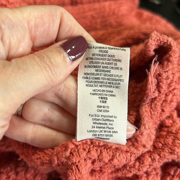 Free People Womens Big Easy Cowl Neck Pullover Sweater Red Sz L - Picture 13 of 16